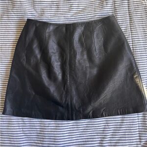 Vintage Genuine Leather Mini Skirt